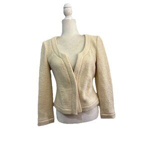 Banana Republic Beige Short Jacket Blazer Wool Blend Italian Fabric Size 6